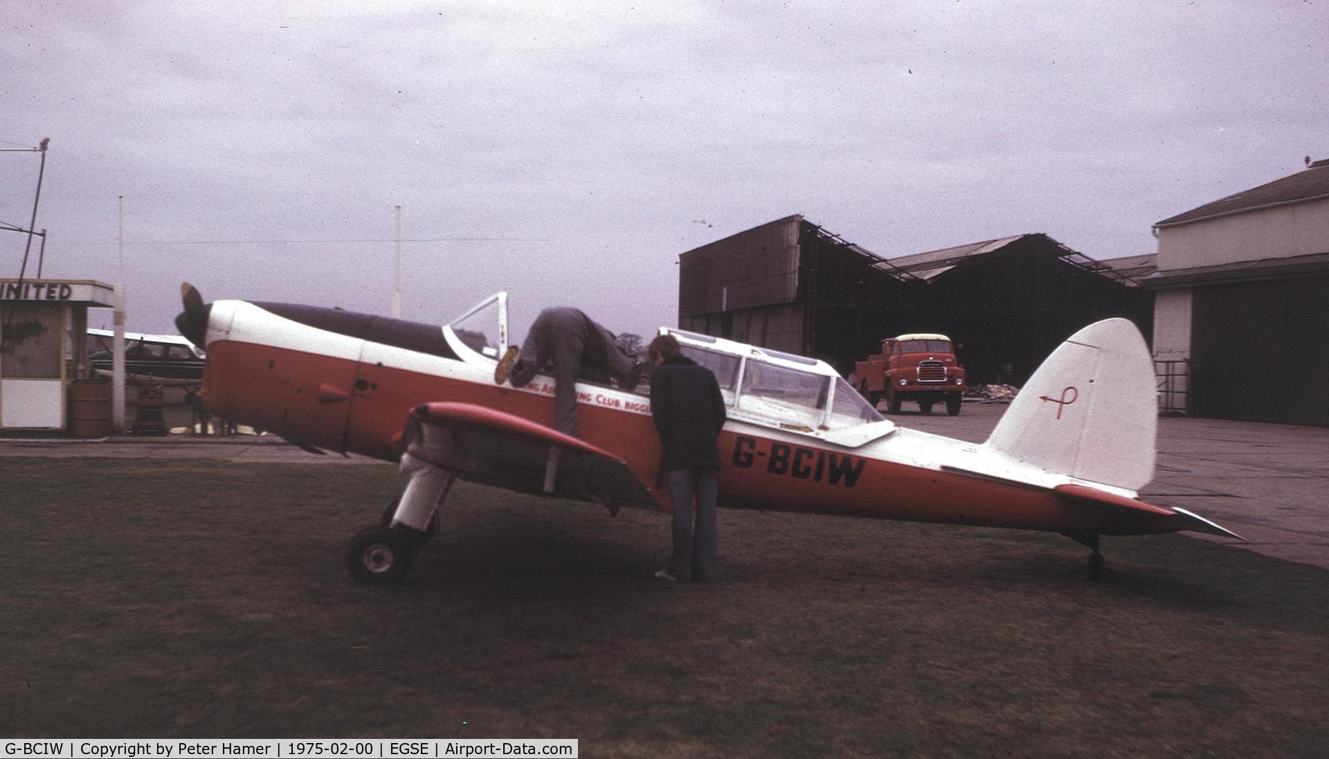 G-BCIW, 1953 De Havilland DHC-1 Chipmunk 22 C/N C1/0899, Ipswich February 1975