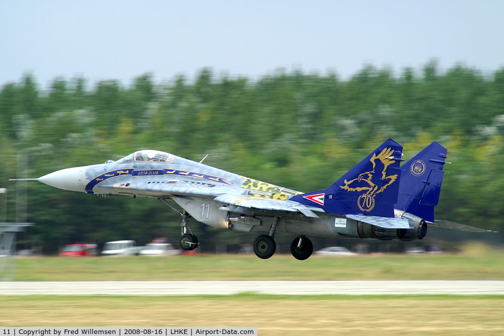 11, Mikoyan-Gurevich MiG-29B C/N 2960535161/4604, Anniversary color scheme on this Fulcrum