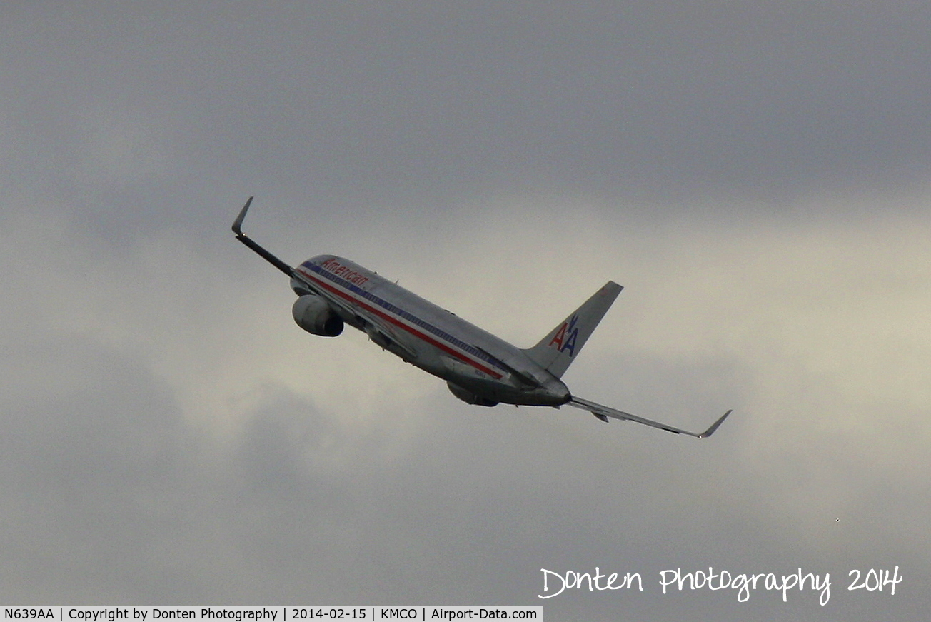 N639AA, 1991 Boeing 757-223 C/N 24597, American Flight 1592 (N639AA) departs Orlando International Airport enroute to Miami International Airport