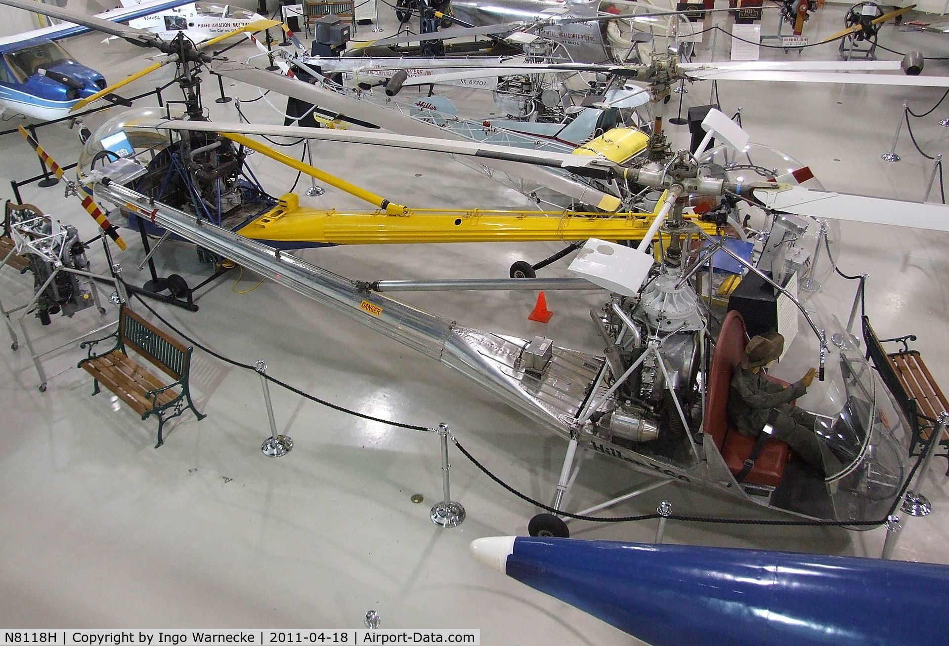 N8118H, 1949 Hiller UH-12A C/N 118, Hiller UH-12A at the Hiller Aviation Museum, San Carlos CA