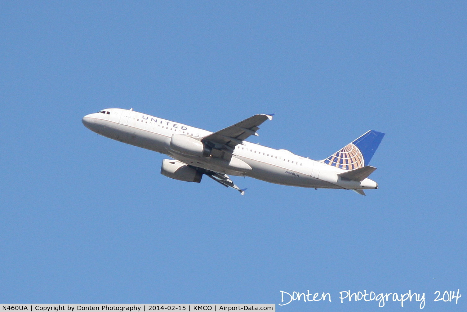 N460UA, 2000 Airbus A320-232 C/N 1248, United Flight 759 (N460UA) departs Orlando International Airport enroute to Chicago-O'Hare International Airport
