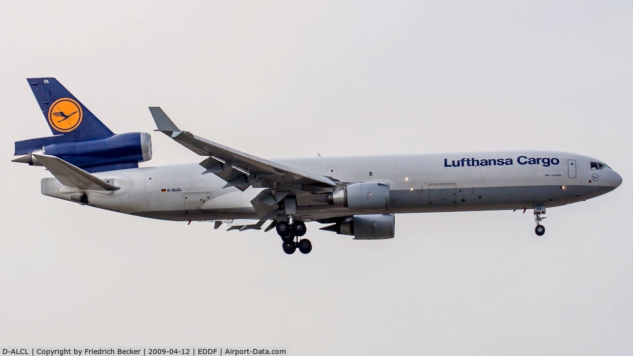 D-ALCL, 2000 McDonnell Douglas MD-11F C/N 48804, on final at Frankfurt