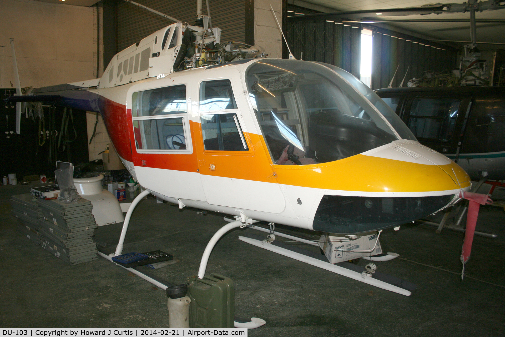 DU-103, 1973 Bell 206B JetRanger II C/N 1193, Ex Dubai Police Air Wing. Sparkford, Somerset.