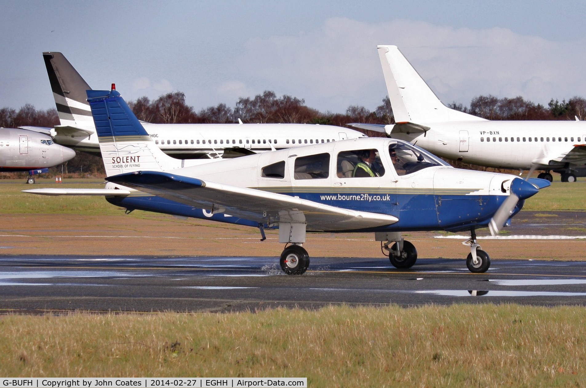 G-BUFH, 1984 Piper PA-28-161 Warrior II C/N 28-8416076, Taxiing to depart