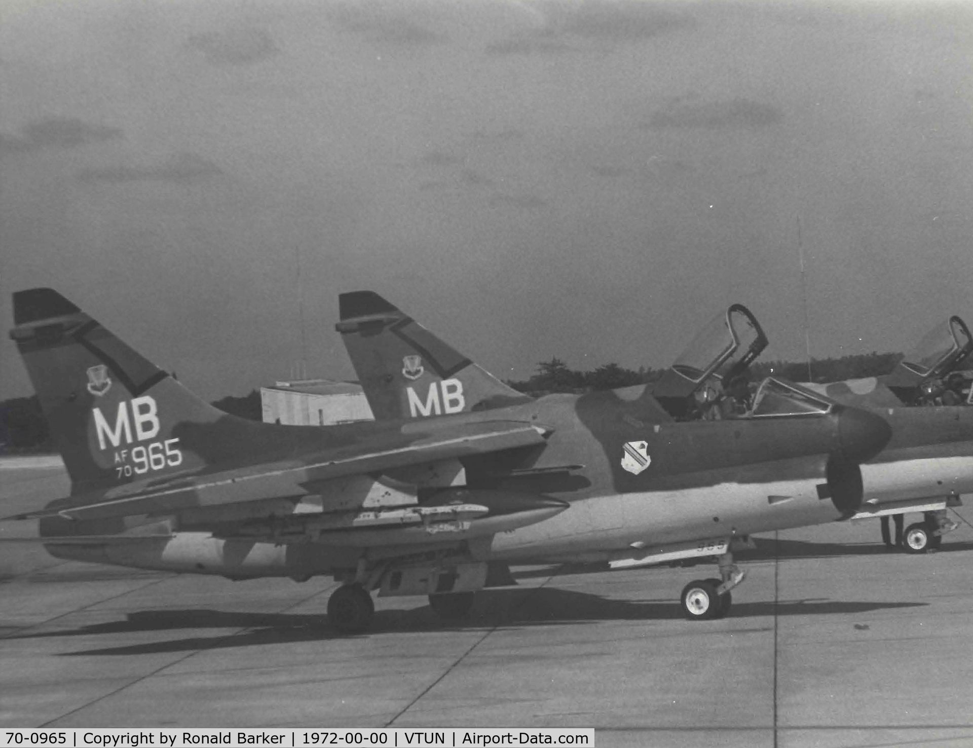 70-0965, 1970 LTV A-7D-7-CV Corsair II C/N D-111, 354 TFW A-7D in the dearm area Korat 1972