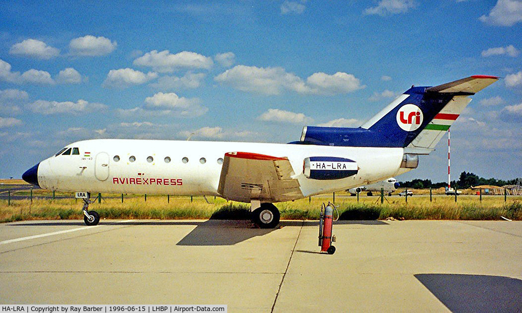 HA-LRA, 1974 Yakovlev Yak-40 C/N 9440837, Yakovlev Yak-40 [9440837] (Rvirexpress) Budapest-Ferihegy~HA 15/06/1996