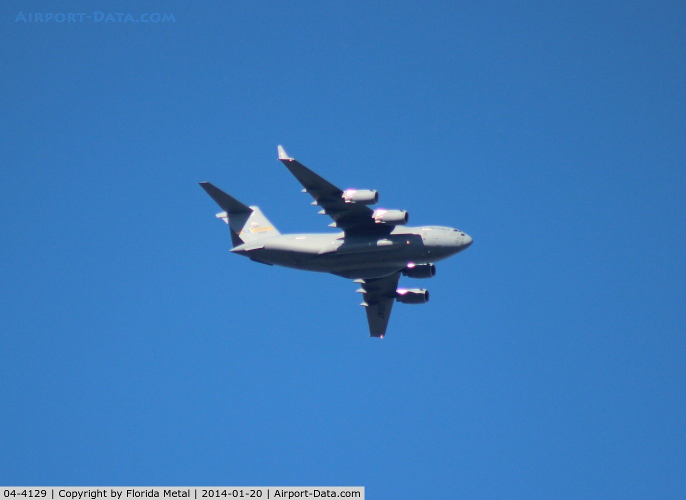 04-4129, 2004 Boeing C-17A Globemaster III C/N P-129, C-17A flying over Viera wetlands on its way to Patrick AFB