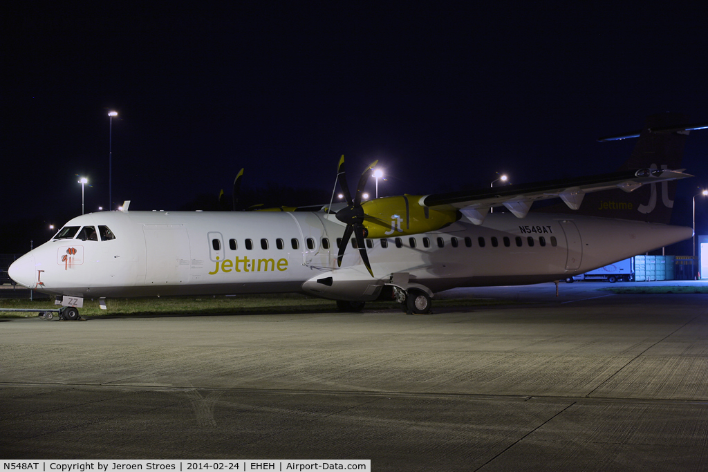 N548AT, 1998 ATR 72-212A C/N 548, just painted into Jettime livery, become OY-JZZ