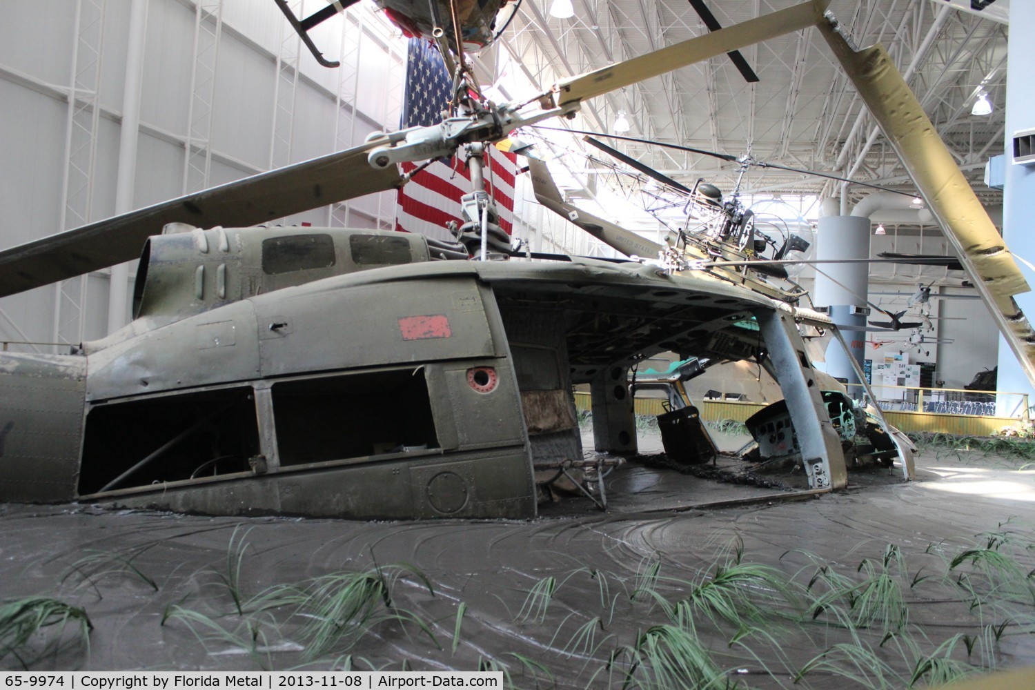 65-9974, 1965 Bell UH-1D Iroquois C/N 5018, Huey crash scene at Army Aviation Museum