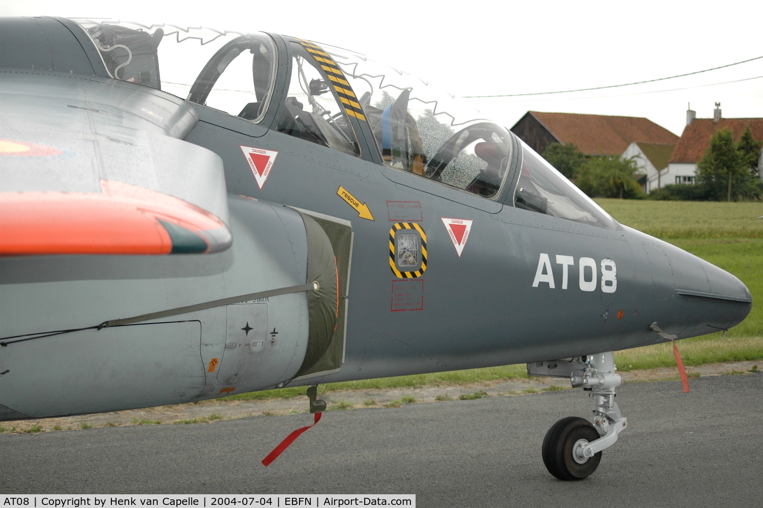AT08, Dassault-Dornier Alpha Jet 1B C/N B08/1024, Belgian Air Force Alpha Jet trainer at Koksijde Air Base, Belgium