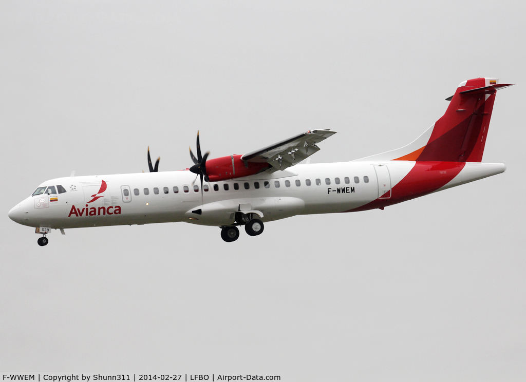F-WWEM, 2013 ATR 72-600 C/N 1124, C/n 1124 - To be HK-5039 - Air Caraïbes ntu...