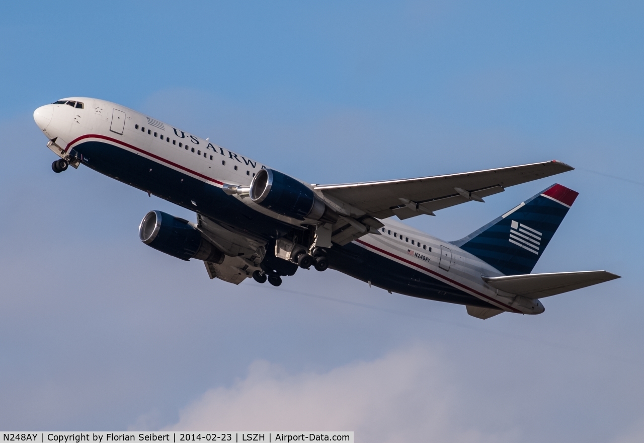N248AY, 1988 Boeing 767-201 C/N 23900, taking off rwy 16