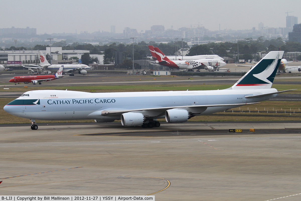 B-LJJ, 2012 Boeing 747-867F/SCD C/N 39246, taxiing to cargo area