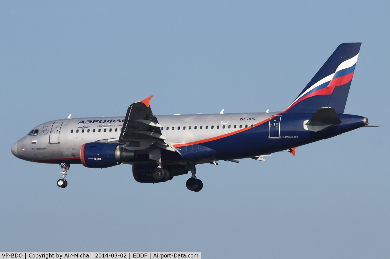 VP-BDO, 2003 Airbus A319-111 C/N 2091, Aeroflot