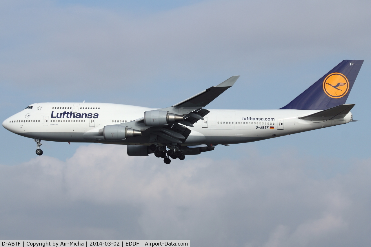 D-ABTF, 1991 Boeing 747-430M C/N 24967, Lufthansa
