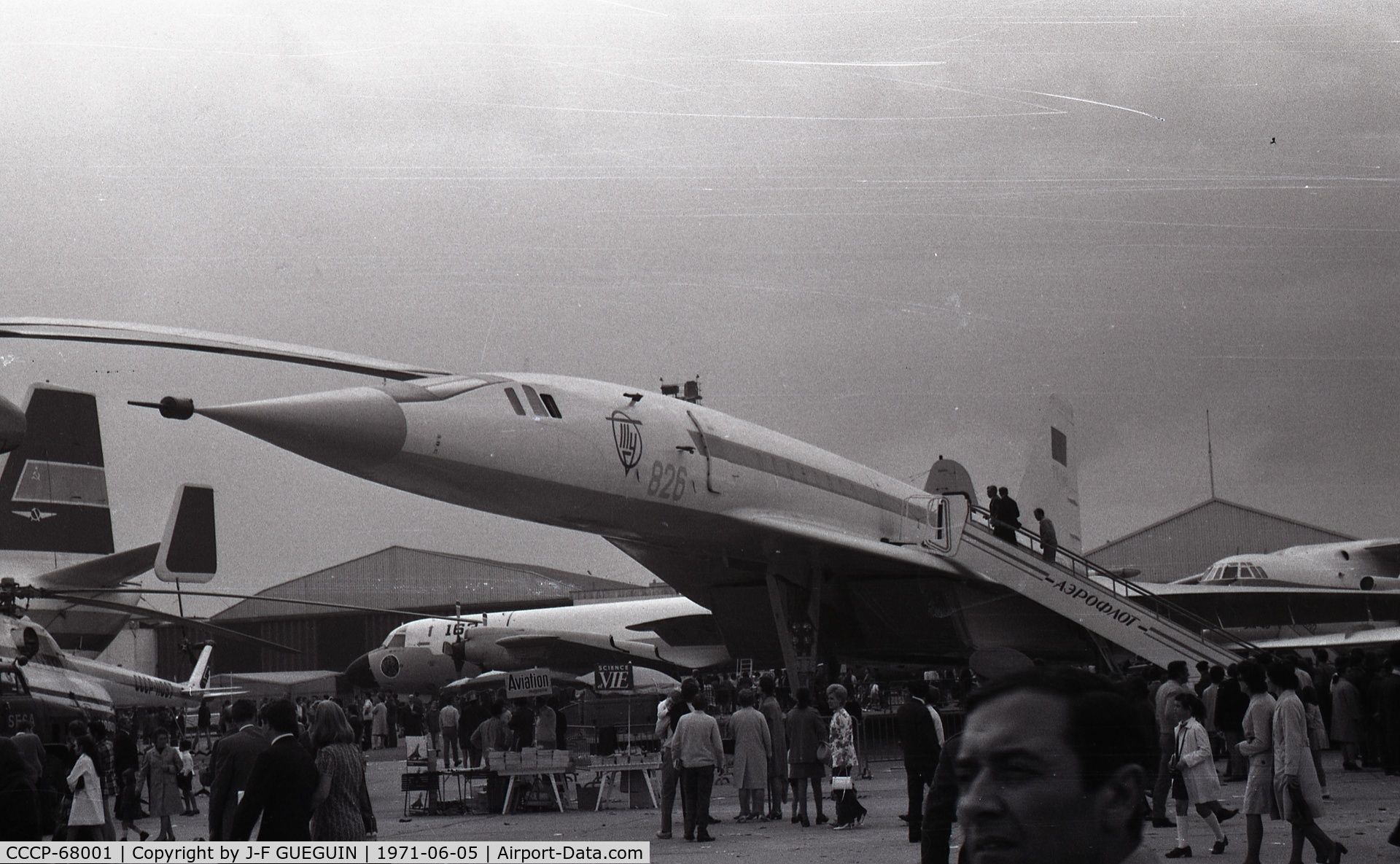 CCCP-68001, 1968 Tupolev Tu-144 C/N 00 00, On display at 1971 Paris-Le Bourget Airshow.