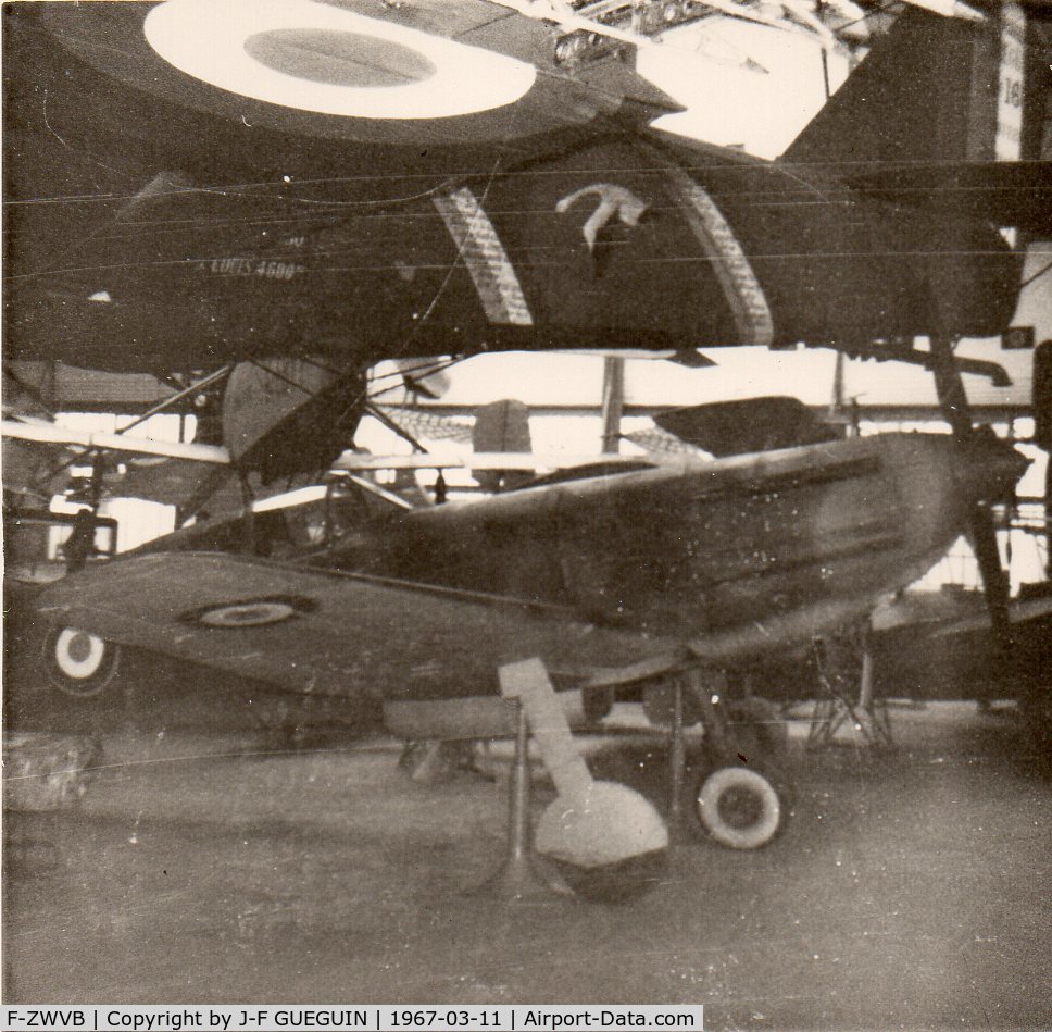 F-ZWVB, 1940 Dewoitine D.520 C/N 408, Before flying again in 1980, this aircraft was on static display, here seen in Musée de l'Air/Chalais-Meudon (1967).