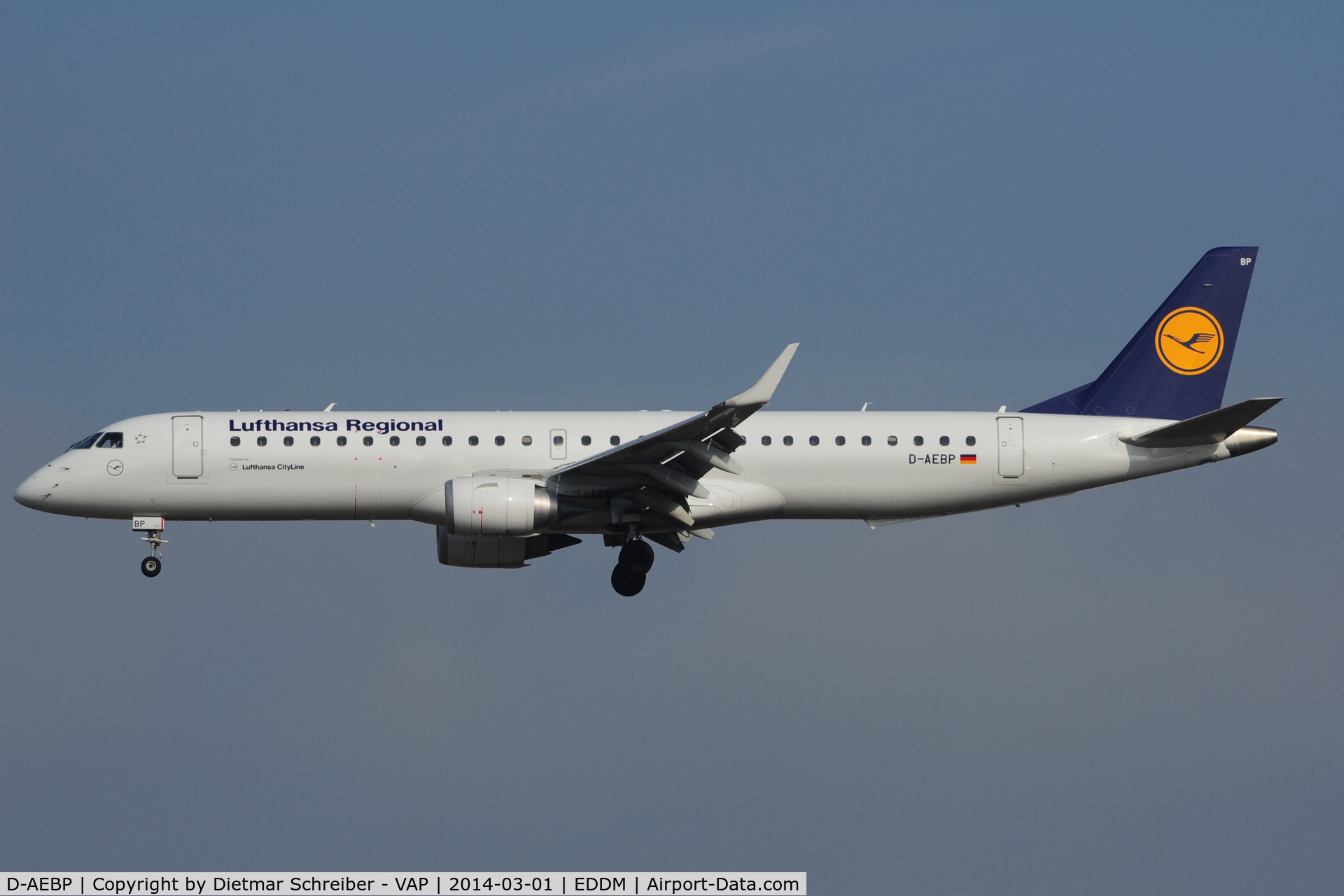 D-AEBP, 2012 Embraer 195LR (ERJ-190-200LR) C/N 19000553, Lufthansa Regional Embraer 195