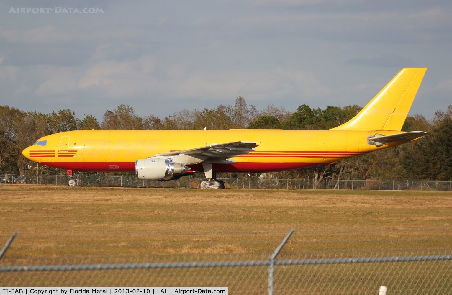EI-EAB, 1982 Airbus A300B4-203(F) C/N 199, DHL A300 sitting parked at Lakeland without titles or marked registration