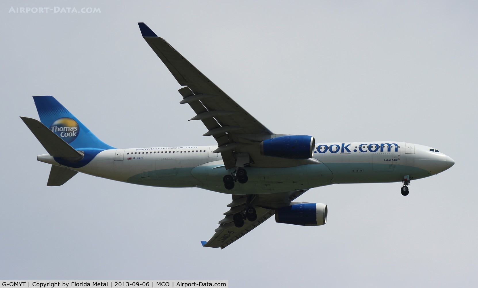 G-OMYT, 1999 Airbus A330-243 C/N 301, Thomas Cook A330 diversion from SFB due to storms