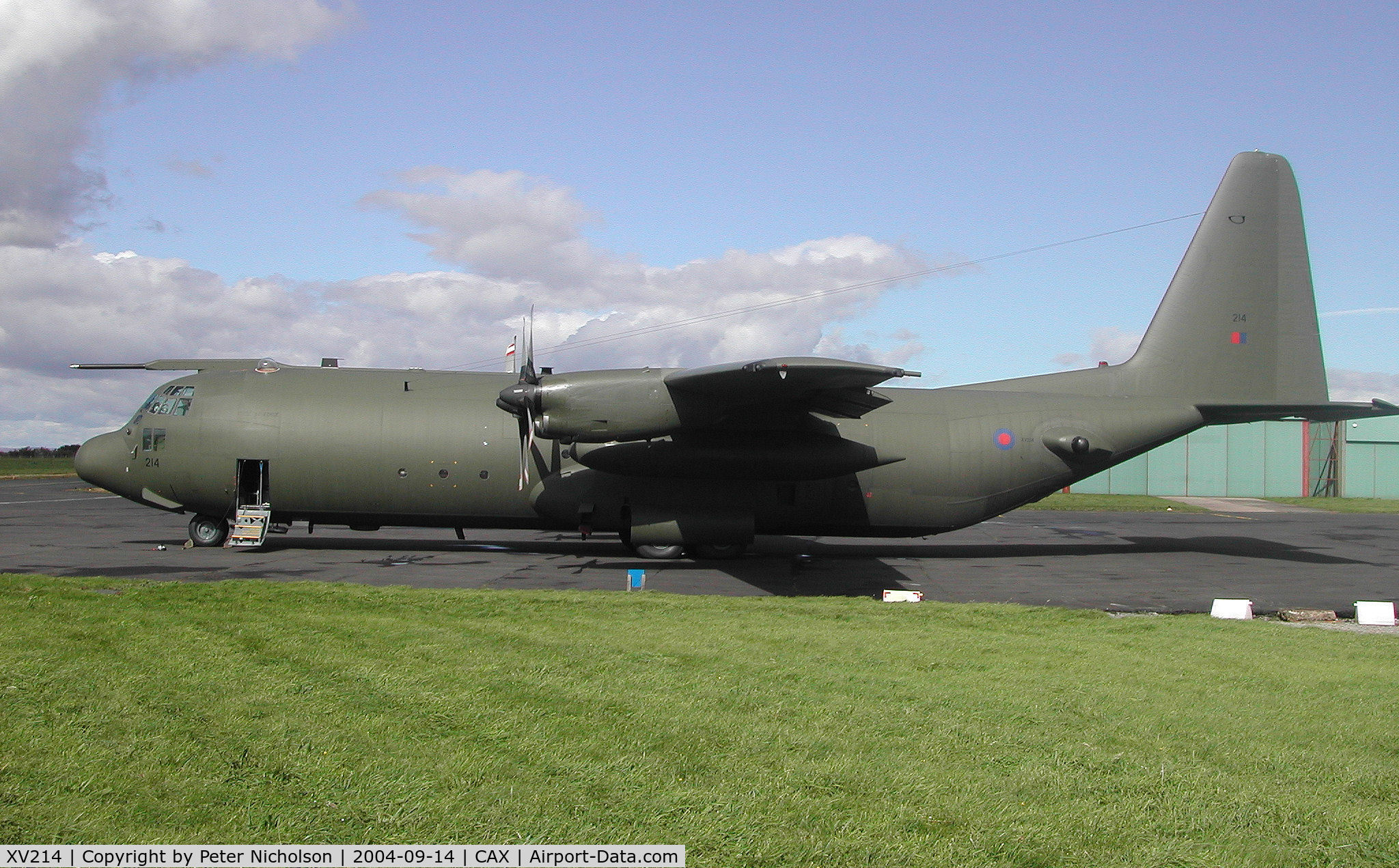 XV214, 1966 Lockheed C-130K Hercules C.3 C/N 382-4241, Hercules C.3, callsign Ascot 617, of the Lyneham Transport Wing as seen at Carlisle in September 2004.