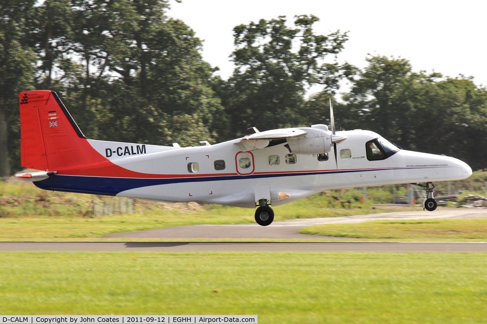 D-CALM, 1985 Dornier 228-101 C/N 7051, Touchdown. To become G-ENVR.