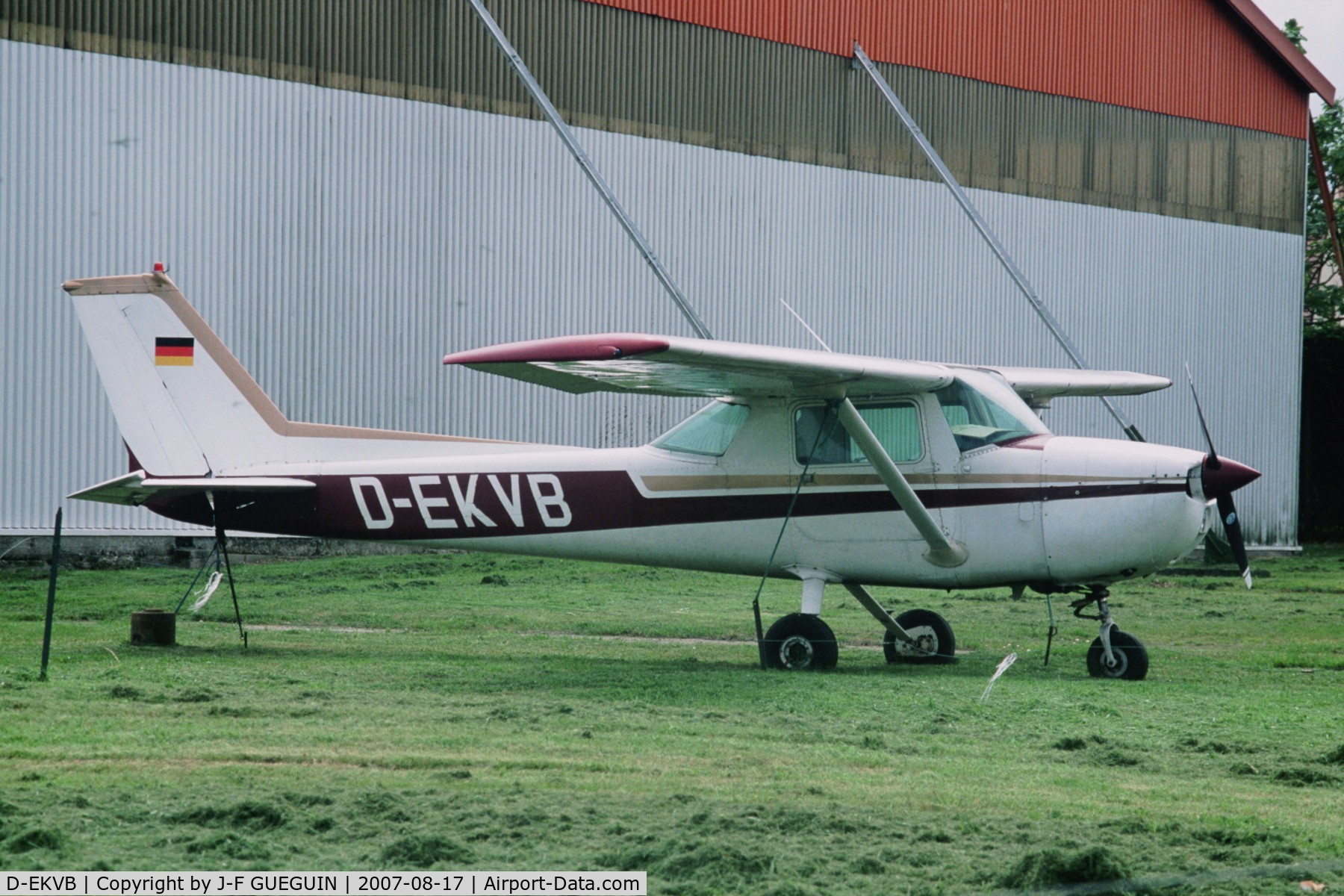 D-EKVB, Cessna 150L C/N 15073720, Already parked in the grass at Paris/Toussus-le-Noble airport.