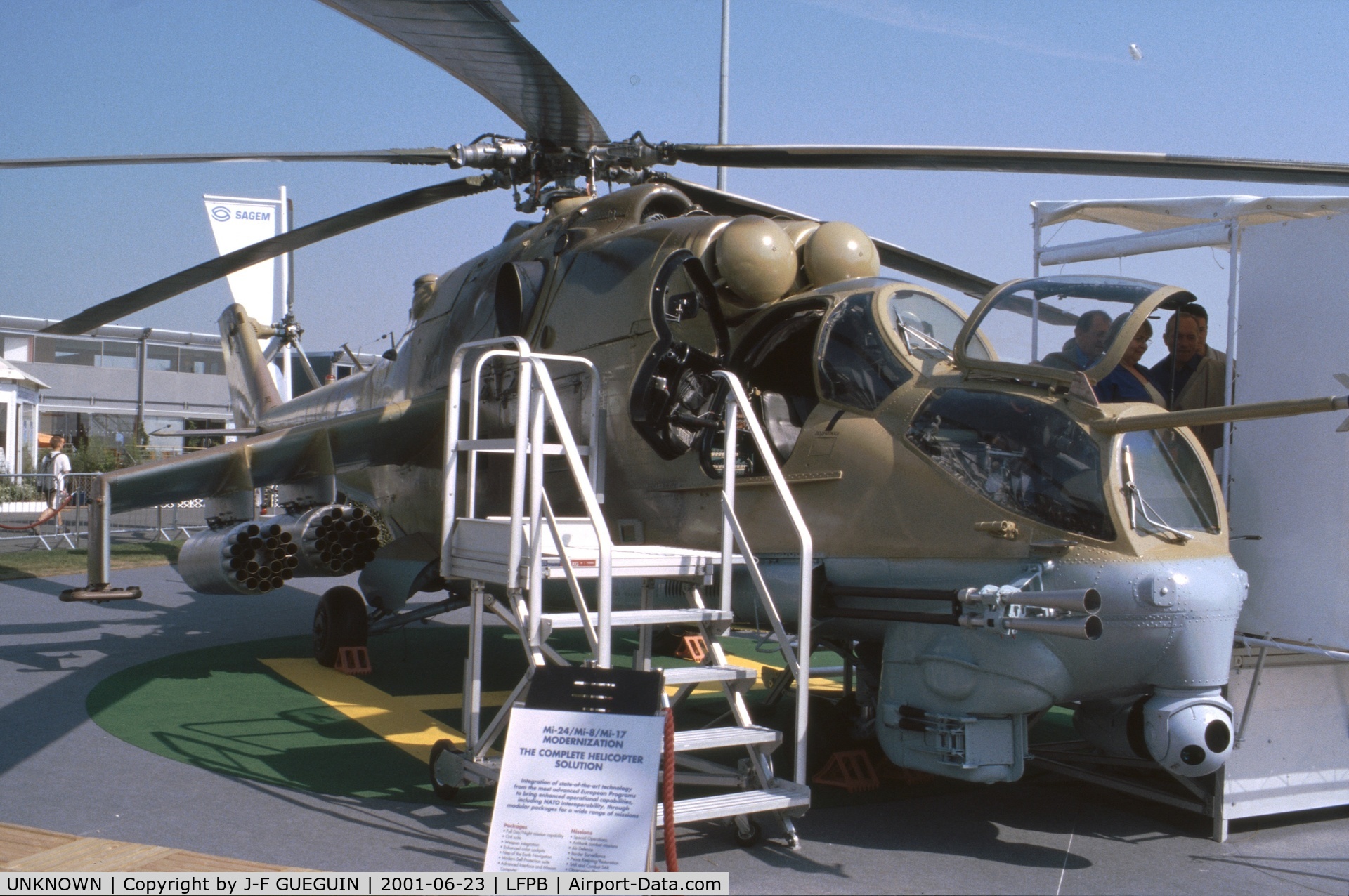 UNKNOWN, Mil Mi-24P Hind F C/N 3532432622945, On display at 2001 Paris-Le Bourget airshow.