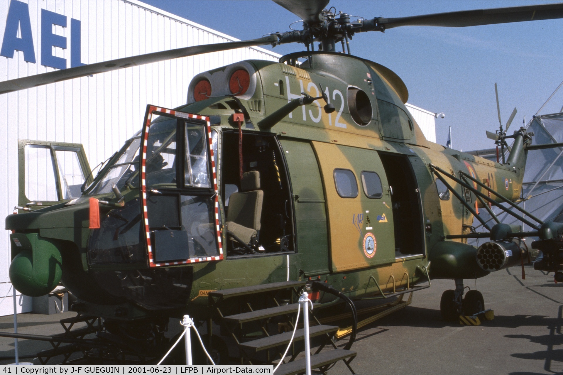 41, 1999 IAR IAR-330L Puma SOCAT C/N 55, On display at 2001 Paris-Le Bourget airshow.