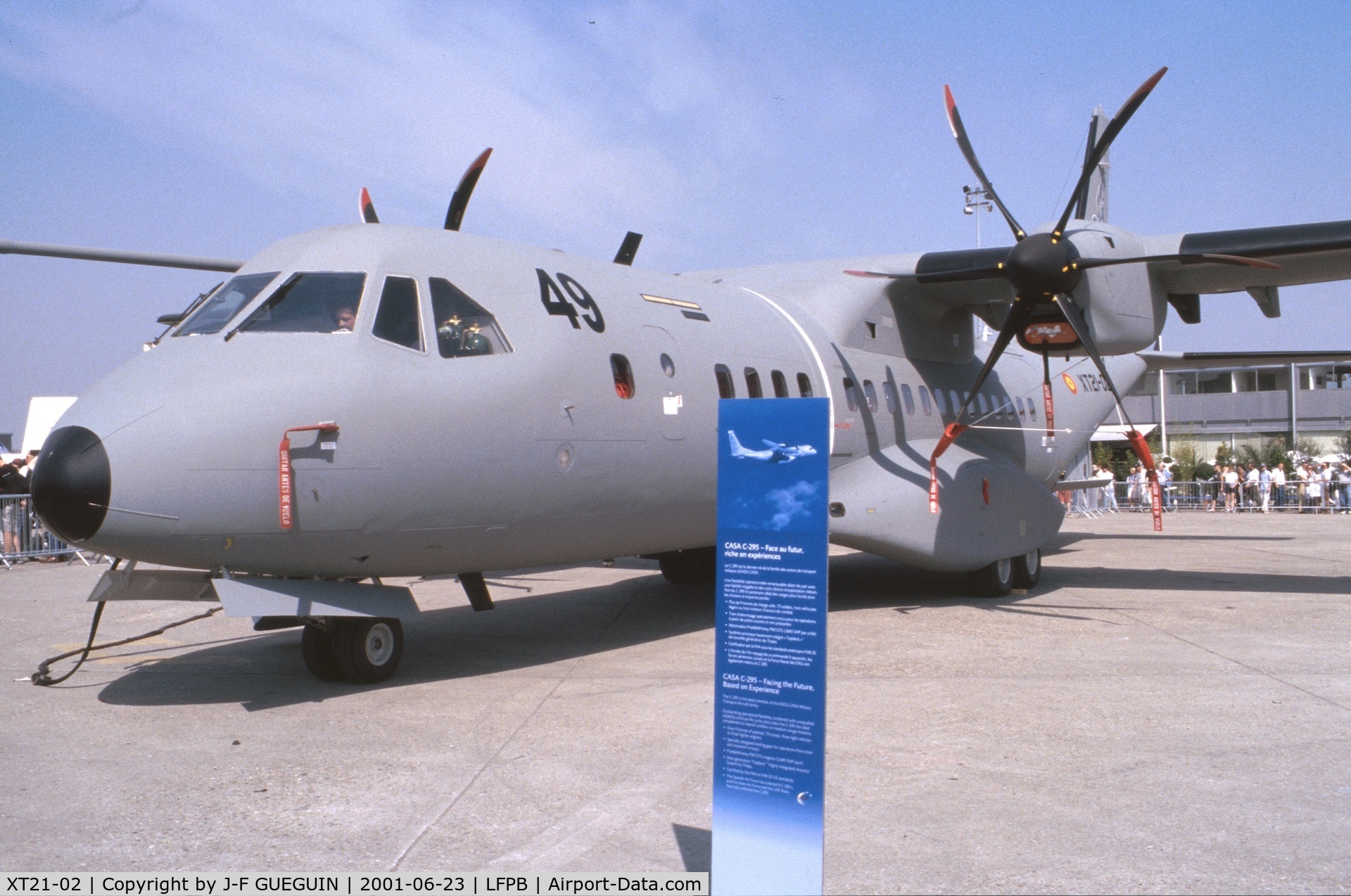 XT21-02, 2001 CASA C-295M C/N EA03-02-003, On display at 2001 Paris-Le Bourget airshow.