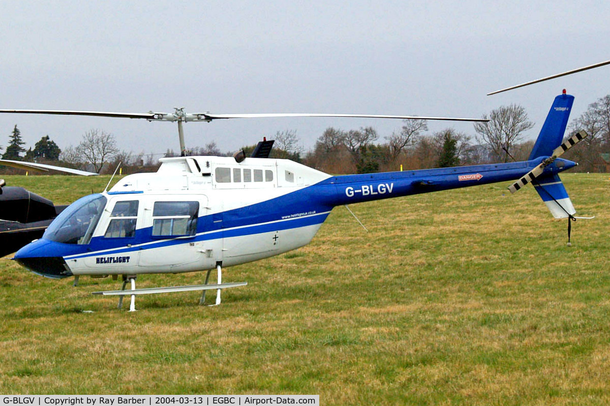 G-BLGV, 1973 Bell 206B JetRanger II C/N 982, Bell 206B2 Jet Ranger II [982] (Heliflight) Cheltenham Racecourse~G 13/03/2004