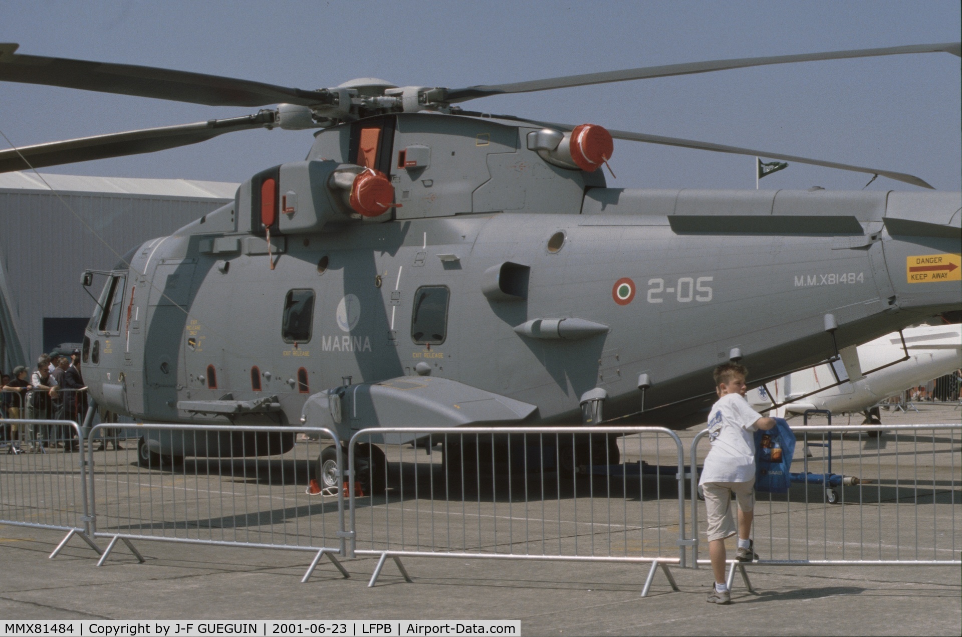 MMX81484, EHI SH-101A (EH-101MP Mk110) C/N 110005, On display at 2001 Paris-Le Bourget airshow.