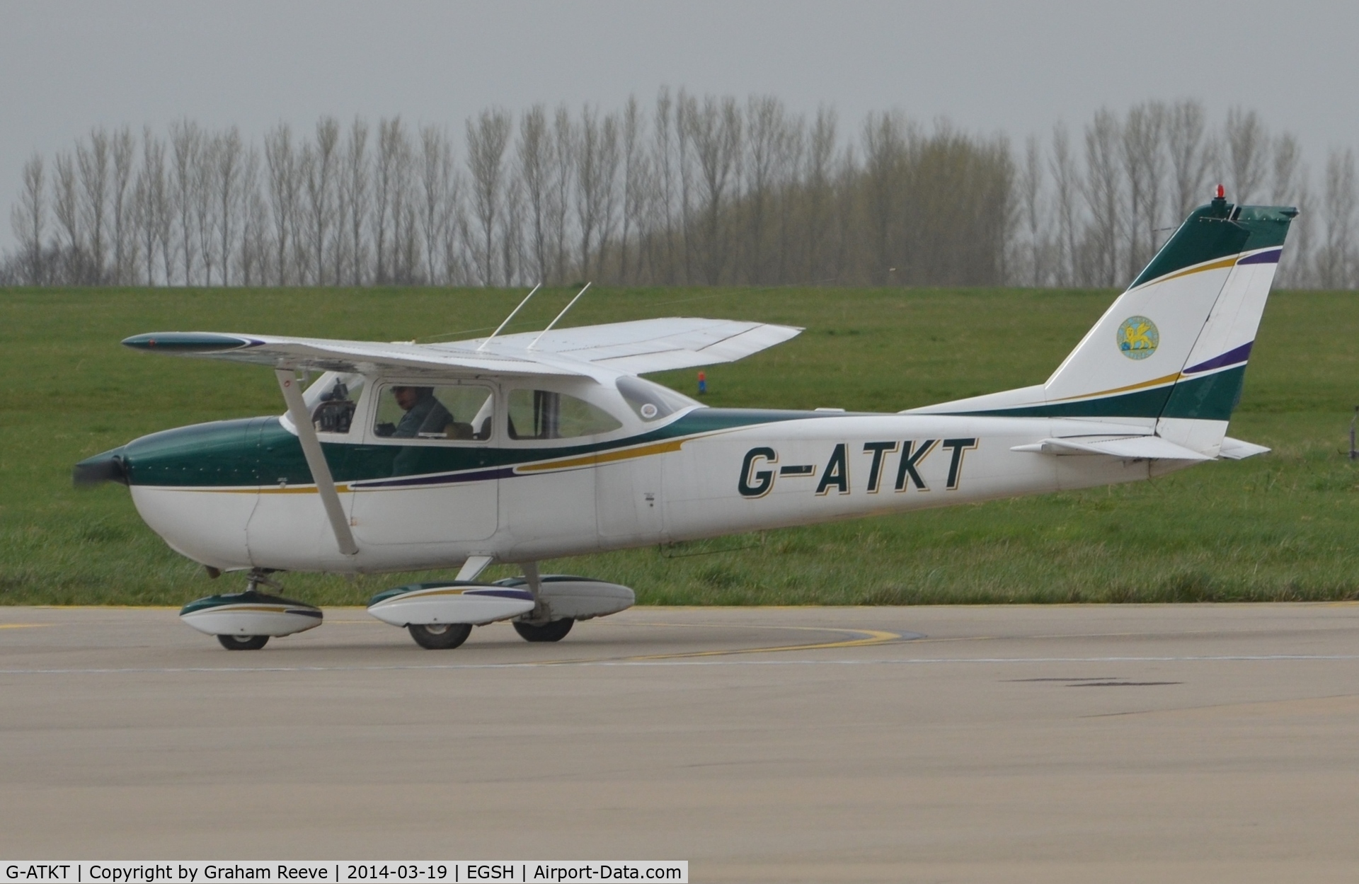 G-ATKT, 1965 Reims F172G Skyhawk C/N 0206, Just landed.
