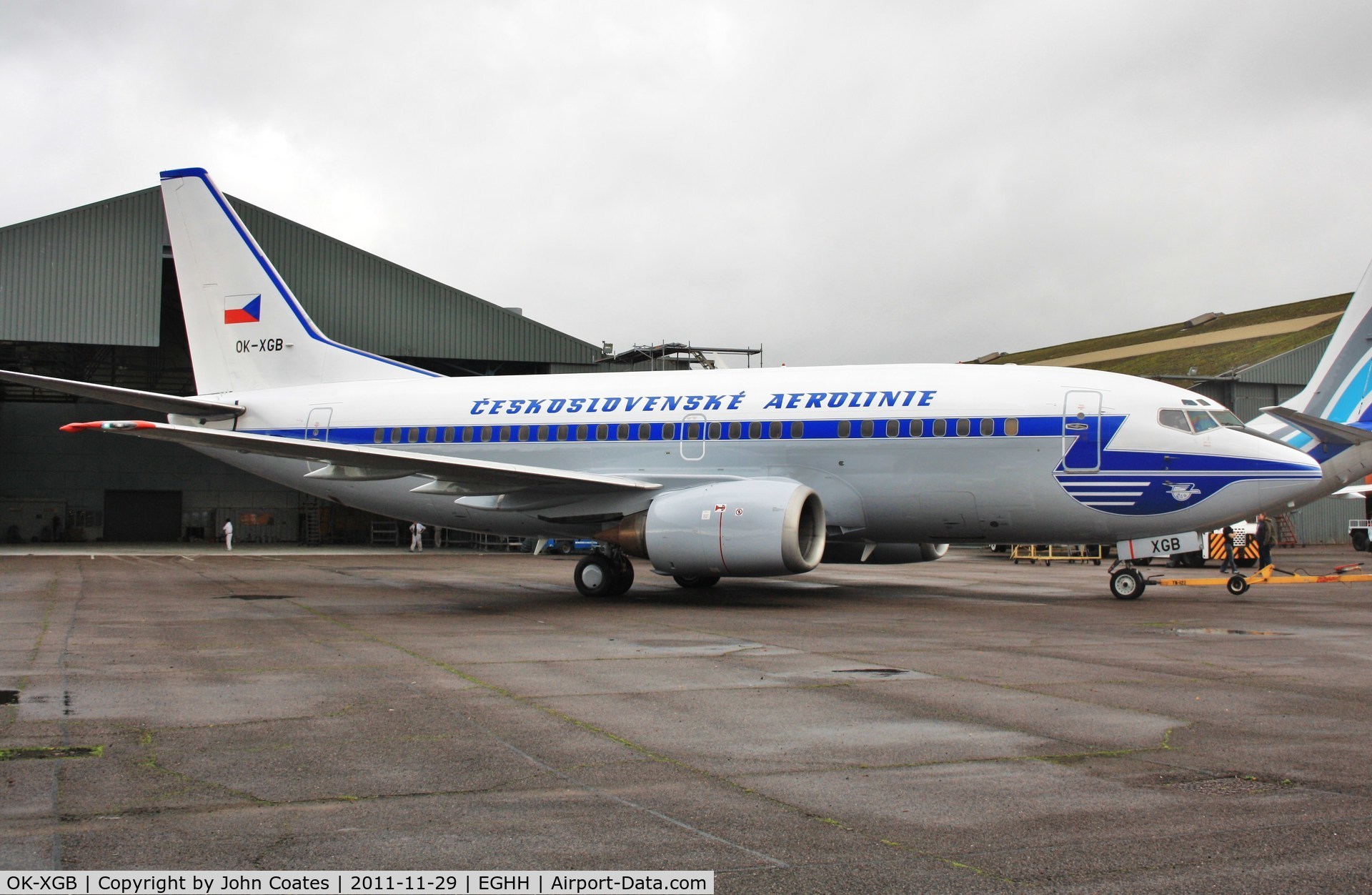 OK-XGB, 1992 Boeing 737-55S C/N 26540, Just repainted to retro scheme