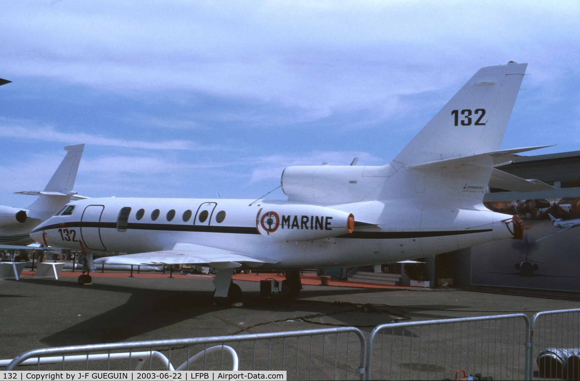 132, 1983 Dassault Falcon 50 Surmar C/N 132, On display at 2003 Paris-Le Bourget airshow.