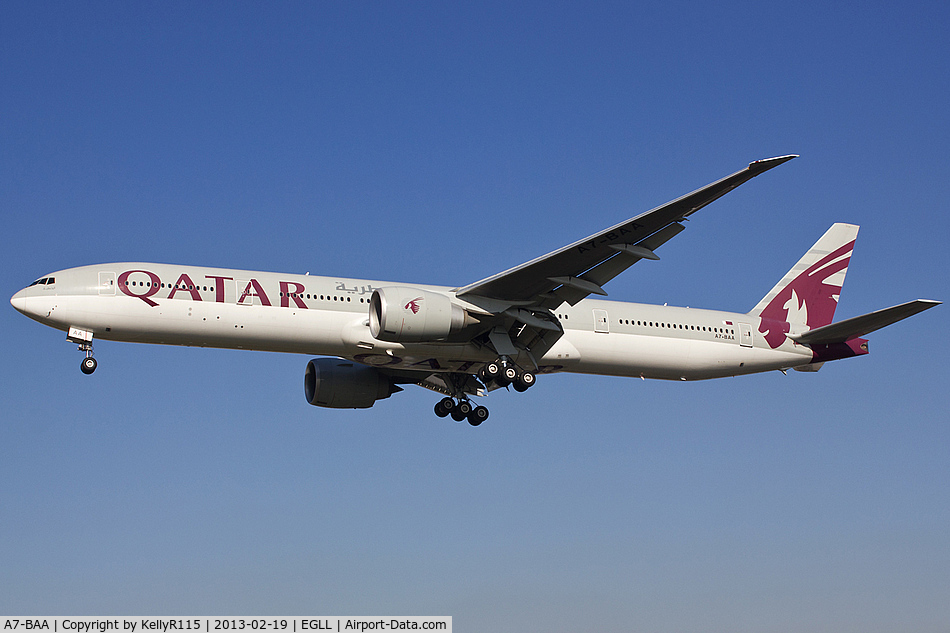 A7-BAA, 2007 Boeing 777-3DZ/ER C/N 36009, London Heathrow - Qatar
