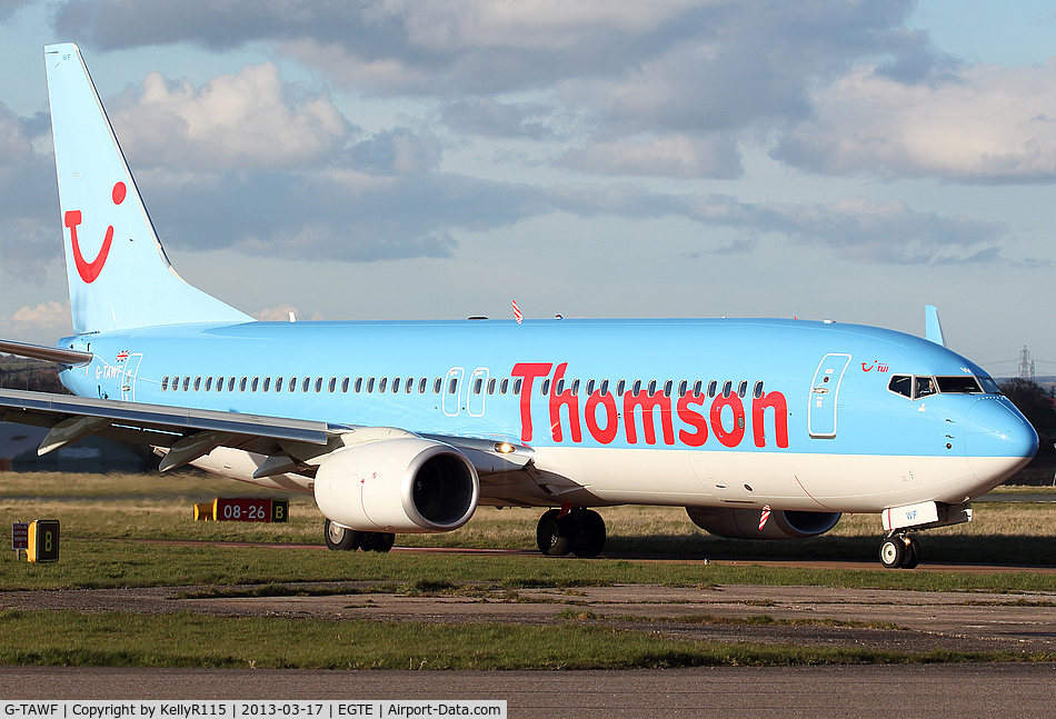 G-TAWF, 2012 Boeing 737-8K5 C/N 37244, Exeter International - Thomson Airways
