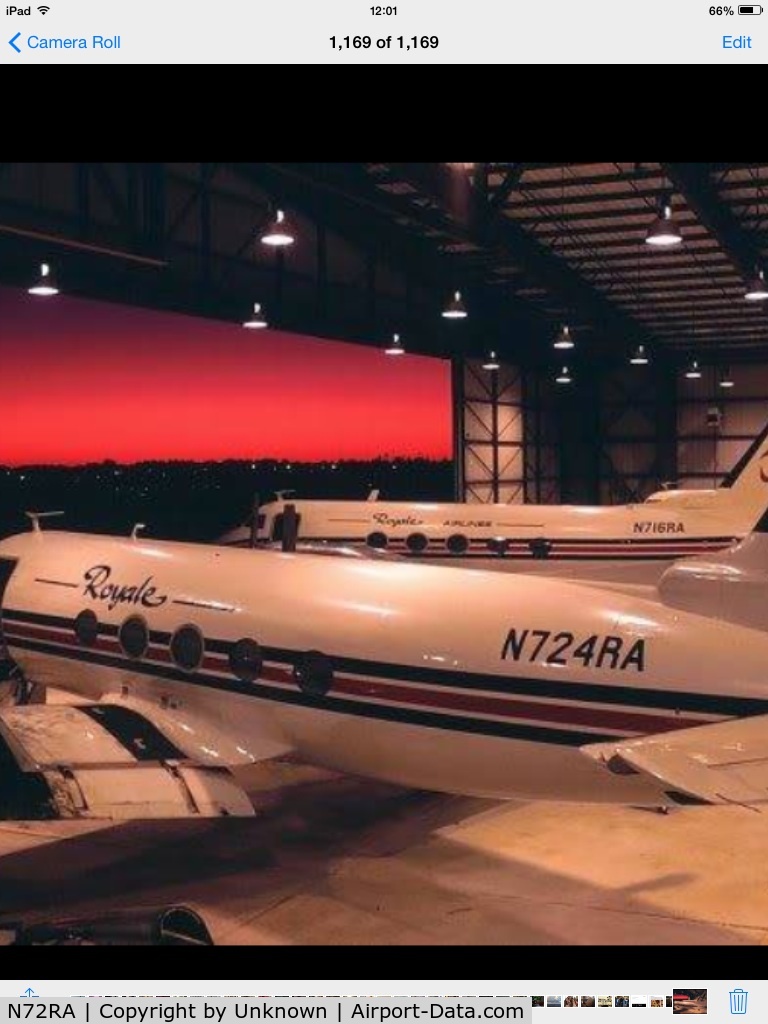 N72RA, 1981 Embraer EMB-110P1 Bandeirante C/N 110.377, In a hanger  at  Galveston