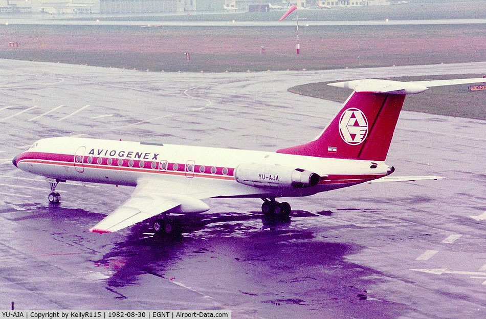 YU-AJA, 1971 Tupolev Tu-134A C/N 1351206, Newcastle Woolsington - Aviogenex