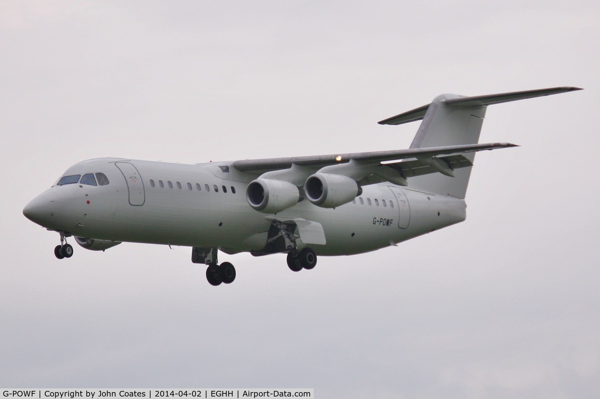 G-POWF, 2000 British Aerospace Avro 146-RJ100 C/N E3373, Arriving for paint