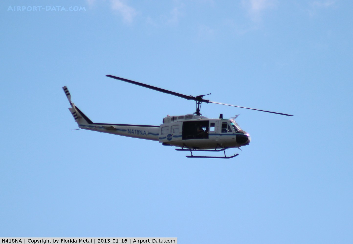N418NA, 1973 Bell UH-1H Iroquois C/N 13467, NASA UH-1 over Merritt Island Wildlife Preserve FL