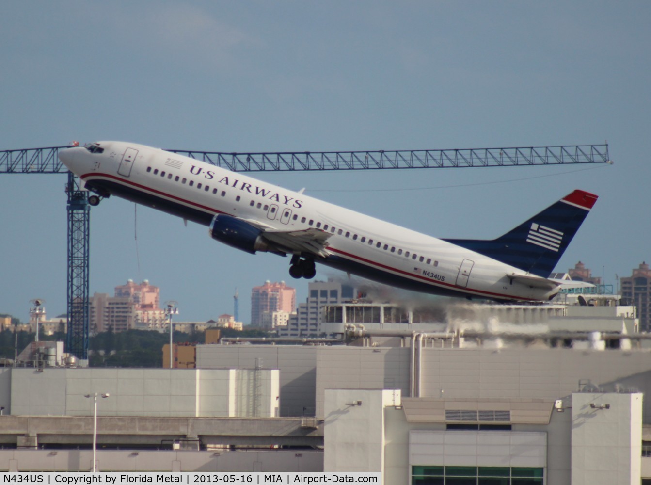 N434US, 1990 Boeing 737-4B7 C/N 24556, US Airways 737-400