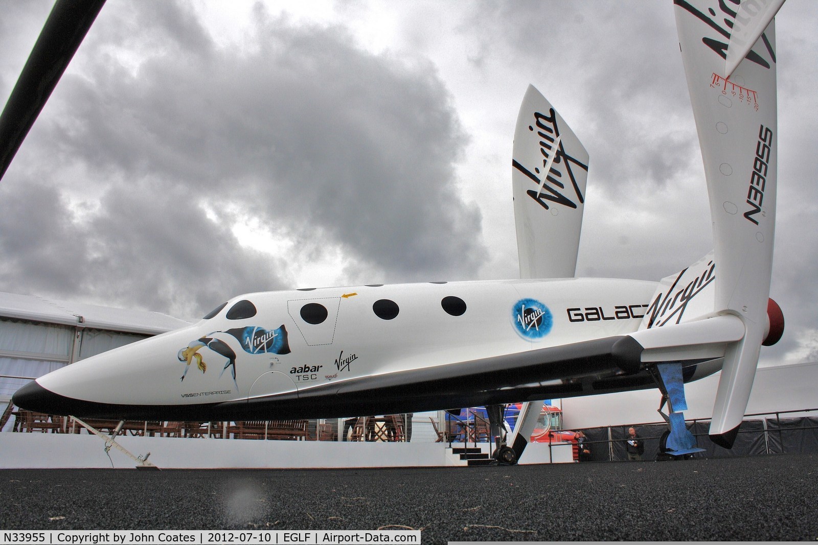 N33955, 2009 Scaled Composites Spaceship 2 C/N 1, Virgin Galactica mockup at FIA 2012