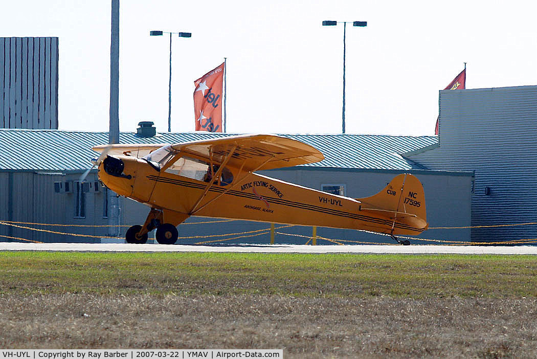 VH-UYL, 1937 Taylor J-2 Cub C/N 1095, Taylor Brothers J/2 Cub [1095] Avalon~VH 22/03/2007