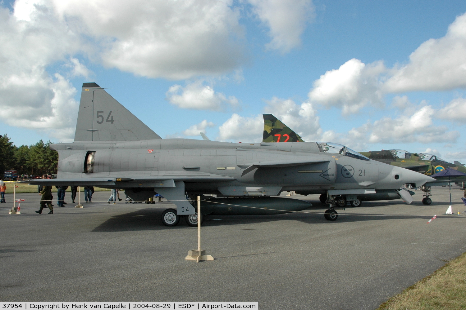 37954, Saab AJSF 37 Viggen C/N 37954, Saab AJSF37 Viggen reconaissance fighter of the Swedish Air Force at Ronneby Air Base, Sweden.