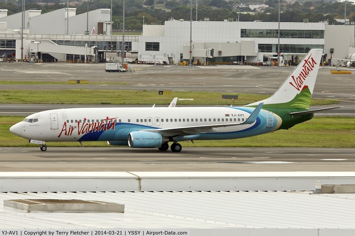 YJ-AV1, 2007 Boeing 737-8Q8 C/N 30734, YJ-AV1 (Spirit of Vanuatu), 2007 Boeing 737-8Q8, c/n: 30734 at Sydney