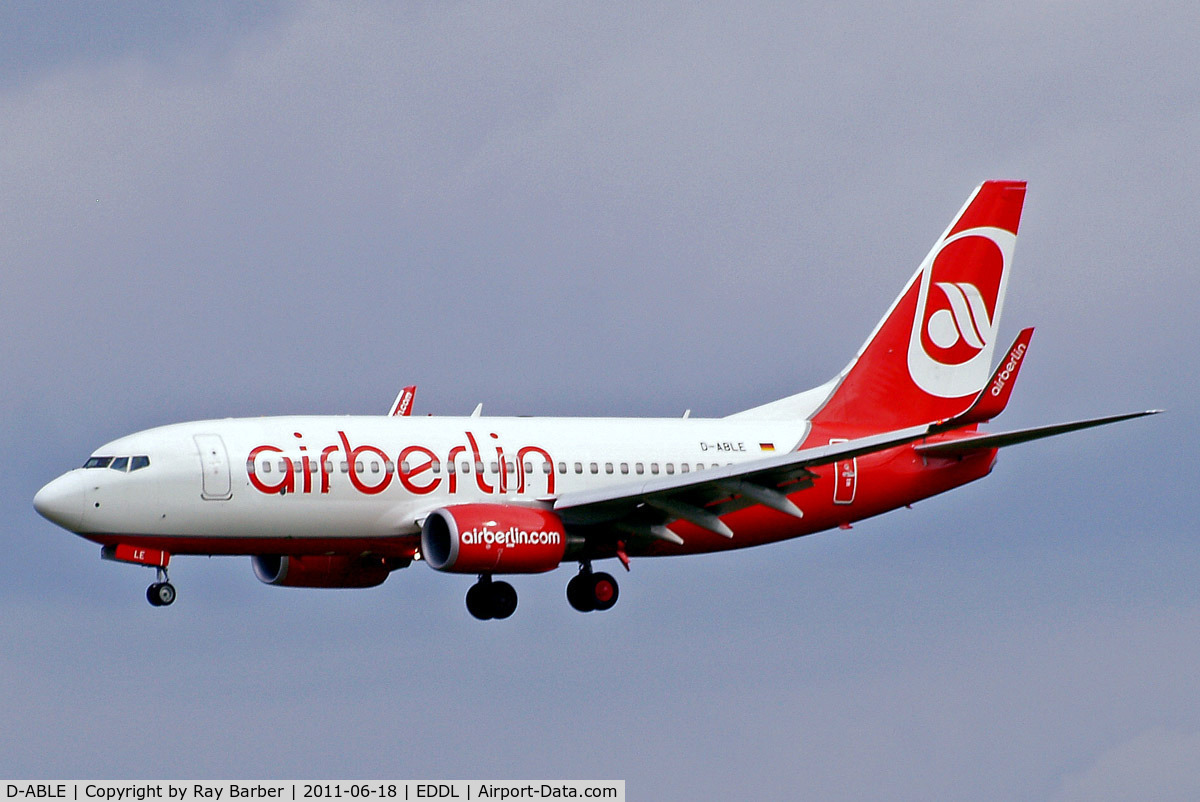 D-ABLE, 2010 Boeing 737-76J C/N 36873, Boeing 737-76J [36873] (Air Berlin) Dusseldorf~D 18/06/2011