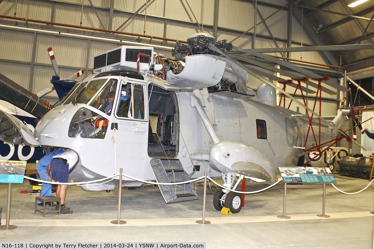 N16-118, 1975 Westland Sea King Mk.50A C/N WA793, Displayed at the  Australian Fleet Air Arm Museum,  a military aerospace museum located at the naval air station HMAS Albatross, near Nowra, New South Wales