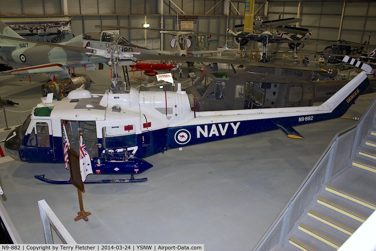 N9-882, 1963 Bell UH-1B Iroquois C/N 882, Displayed at the  Australian Fleet Air Arm Museum,  a military aerospace museum located at the naval air station HMAS Albatross, near Nowra, New South Wales