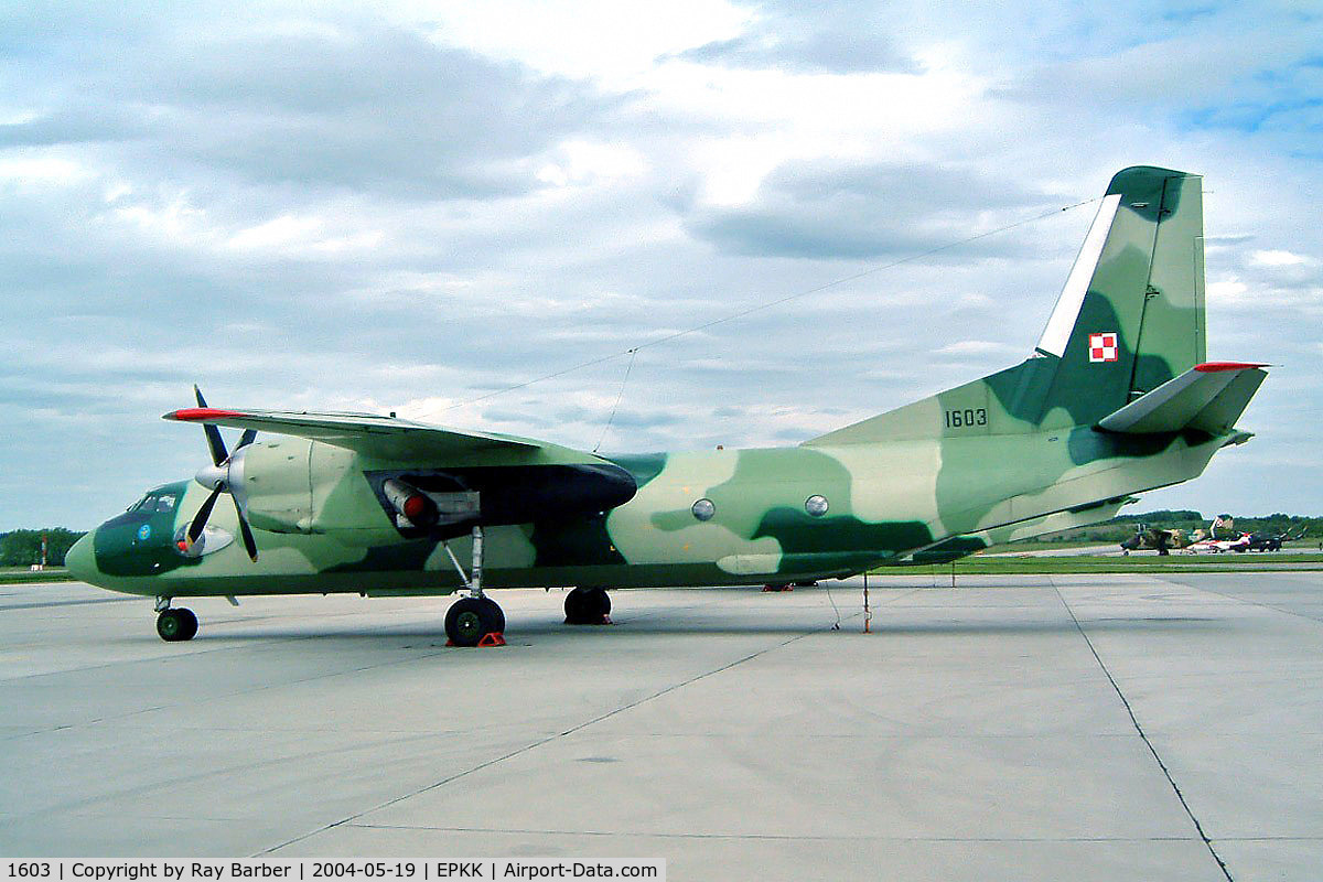 1603, 1973 Antonov An-26 C/N 1603, Antonov AN-26 [16-03] (Polish Air Force) Kracow-Balice~SP 19/05/2004